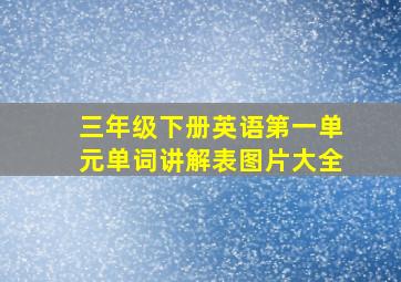 三年级下册英语第一单元单词讲解表图片大全