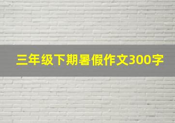 三年级下期暑假作文300字