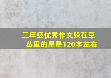 三年级优秀作文躲在草丛里的星星120字左右