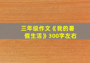 三年级作文《我的暑假生活》300字左右