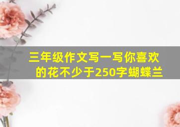 三年级作文写一写你喜欢的花不少于250字蝴蝶兰