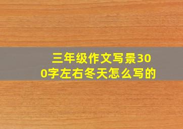 三年级作文写景300字左右冬天怎么写的