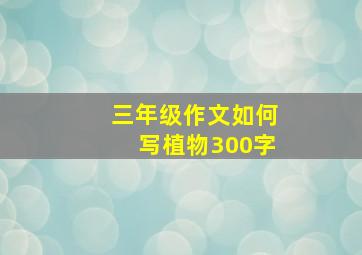 三年级作文如何写植物300字