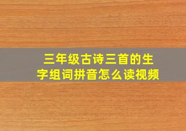 三年级古诗三首的生字组词拼音怎么读视频