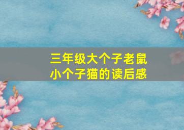 三年级大个子老鼠小个子猫的读后感