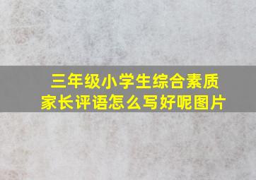 三年级小学生综合素质家长评语怎么写好呢图片