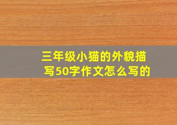 三年级小猫的外貌描写50字作文怎么写的