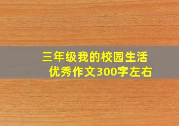 三年级我的校园生活优秀作文300字左右