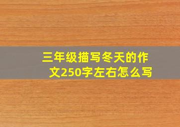 三年级描写冬天的作文250字左右怎么写