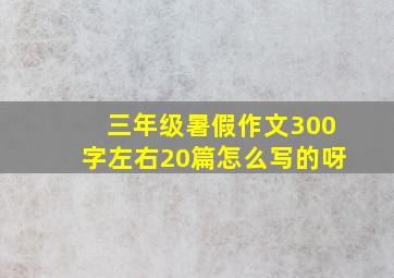 三年级暑假作文300字左右20篇怎么写的呀