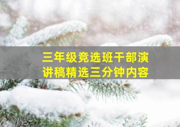 三年级竞选班干部演讲稿精选三分钟内容