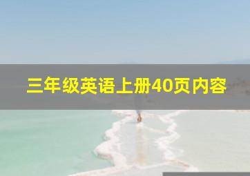 三年级英语上册40页内容