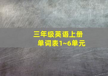 三年级英语上册单词表1~6单元