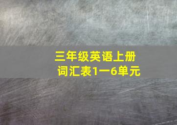 三年级英语上册词汇表1一6单元