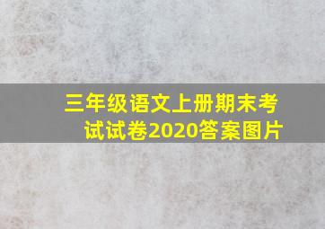 三年级语文上册期末考试试卷2020答案图片