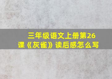 三年级语文上册第26课《灰雀》读后感怎么写