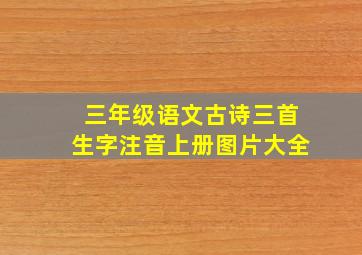 三年级语文古诗三首生字注音上册图片大全