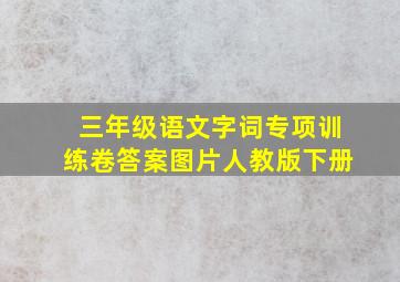 三年级语文字词专项训练卷答案图片人教版下册