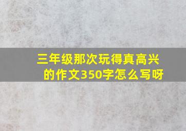 三年级那次玩得真高兴的作文350字怎么写呀