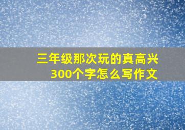 三年级那次玩的真高兴300个字怎么写作文