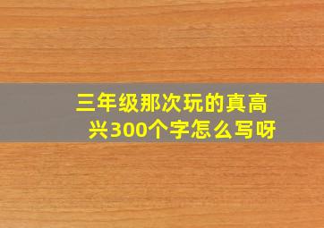 三年级那次玩的真高兴300个字怎么写呀