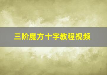 三阶魔方十字教程视频