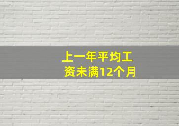 上一年平均工资未满12个月