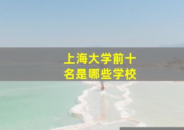 上海大学前十名是哪些学校