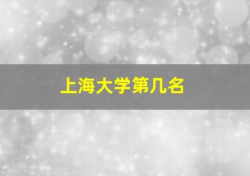 上海大学第几名