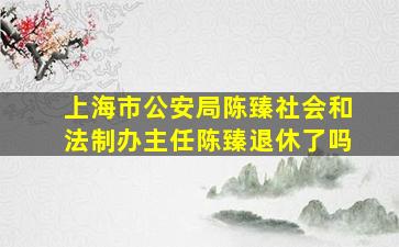 上海市公安局陈臻社会和法制办主任陈臻退休了吗