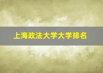 上海政法大学大学排名