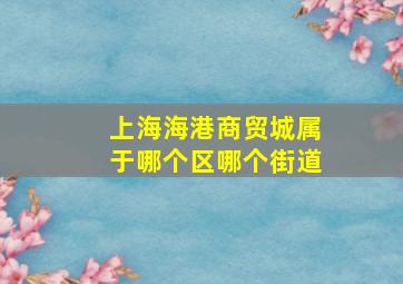 上海海港商贸城属于哪个区哪个街道