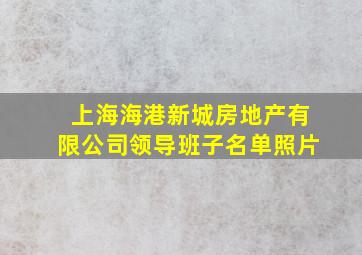 上海海港新城房地产有限公司领导班子名单照片