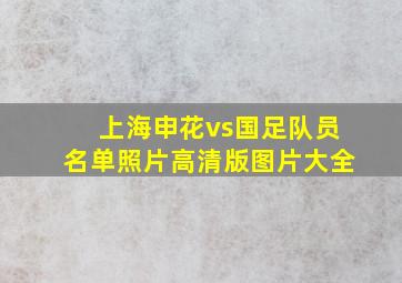 上海申花vs国足队员名单照片高清版图片大全