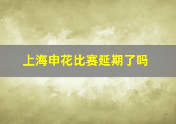 上海申花比赛延期了吗