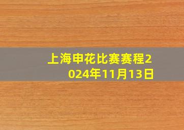 上海申花比赛赛程2024年11月13日