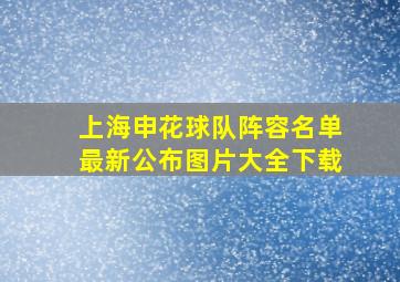 上海申花球队阵容名单最新公布图片大全下载