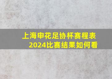 上海申花足协杯赛程表2024比赛结果如何看