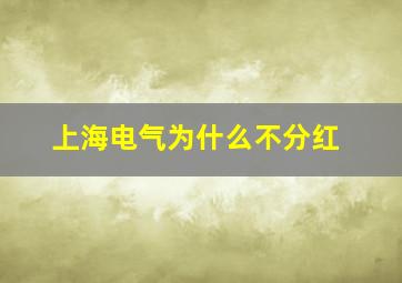 上海电气为什么不分红