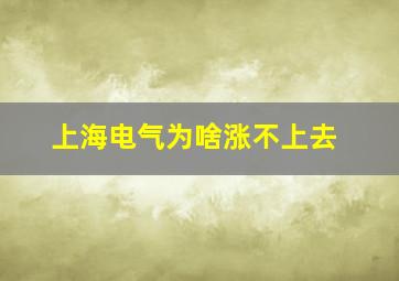 上海电气为啥涨不上去