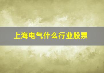 上海电气什么行业股票