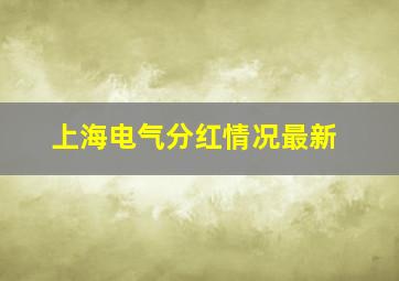 上海电气分红情况最新