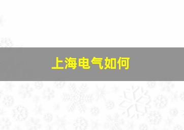 上海电气如何