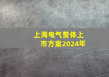 上海电气整体上市方案2024年