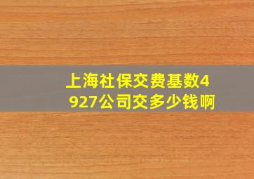 上海社保交费基数4927公司交多少钱啊