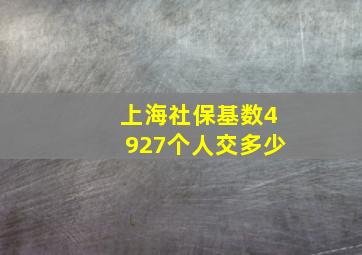 上海社保基数4927个人交多少