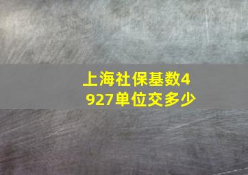 上海社保基数4927单位交多少