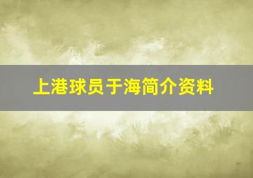 上港球员于海简介资料