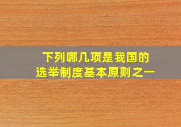 下列哪几项是我国的选举制度基本原则之一