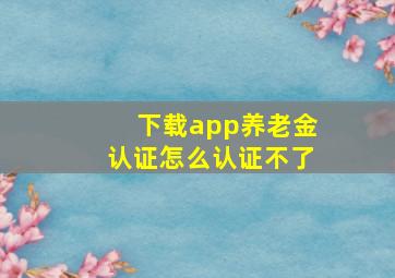 下载app养老金认证怎么认证不了